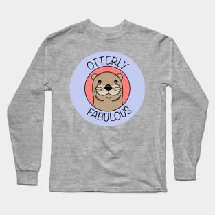 Otter Illustration Funny Pun Long Sleeve T-Shirt